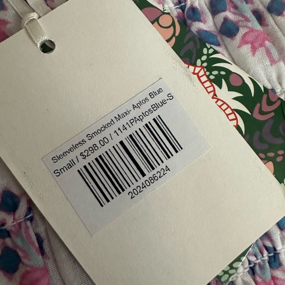 NEW Oliphant Sleeveless Smocked Maxi. Aptos Blue. S.
NWT. - Picture 12 of 12